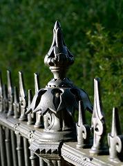 old decorative iron fence