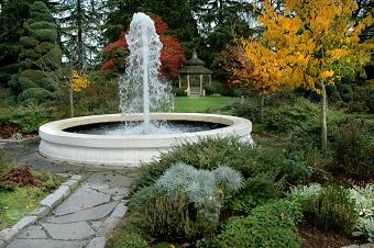 autumn garden fountain